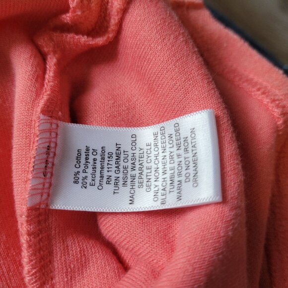 Quacker Factory Coral Terrycloth Top W/Metal Grommet Neckline 1X Short Sleeve Wo - Picture 3 of 6
